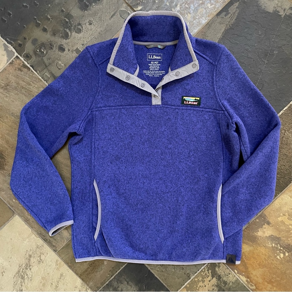 L.L. Bean•LIKE NEW•XS•Women's Sweater Fleece Pullover•Retired Marled Purple-Grey